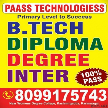 paass tuitions for b-tech inter degree diploma